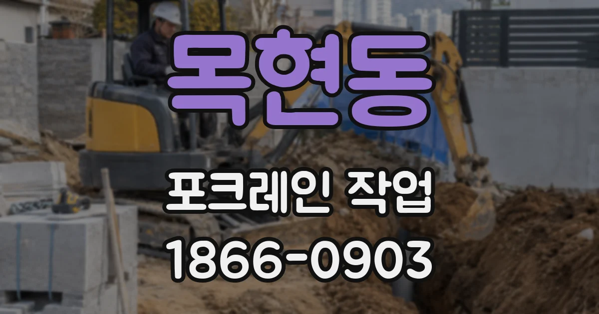 목현동 포크레인 작업