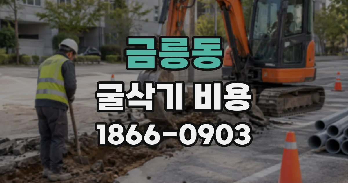 금릉동 굴삭기비용