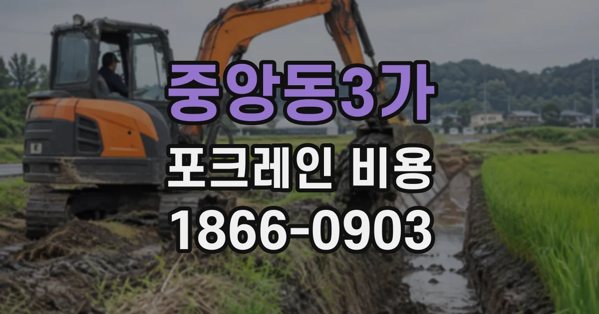 중앙동3가 포크레인비용