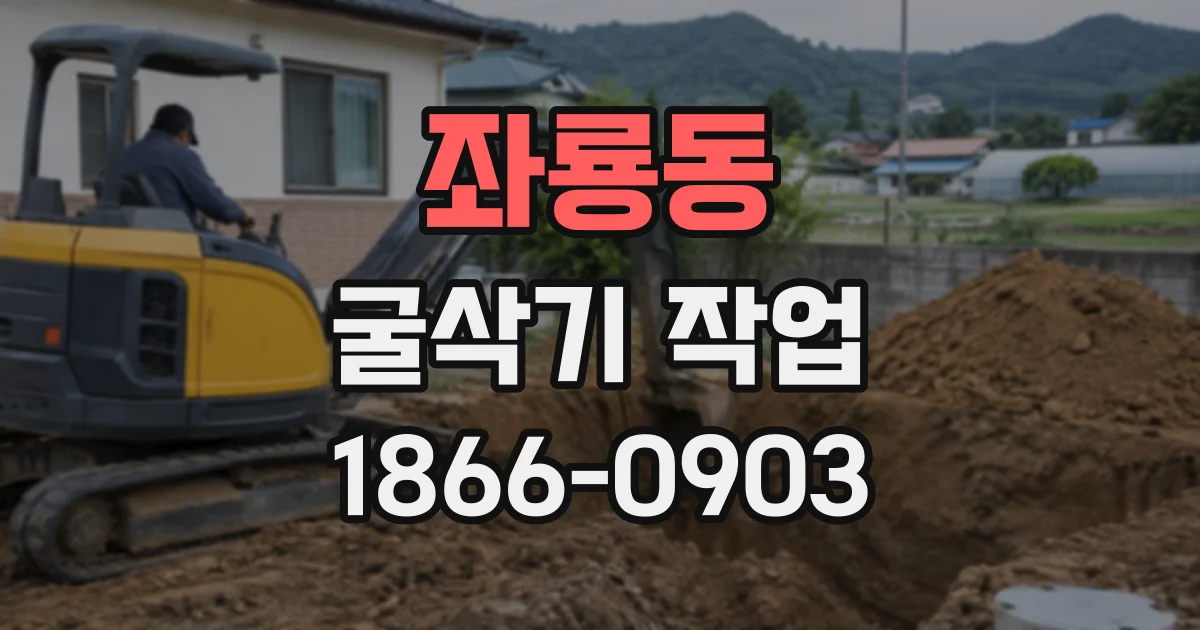 좌룡동 굴삭기작업