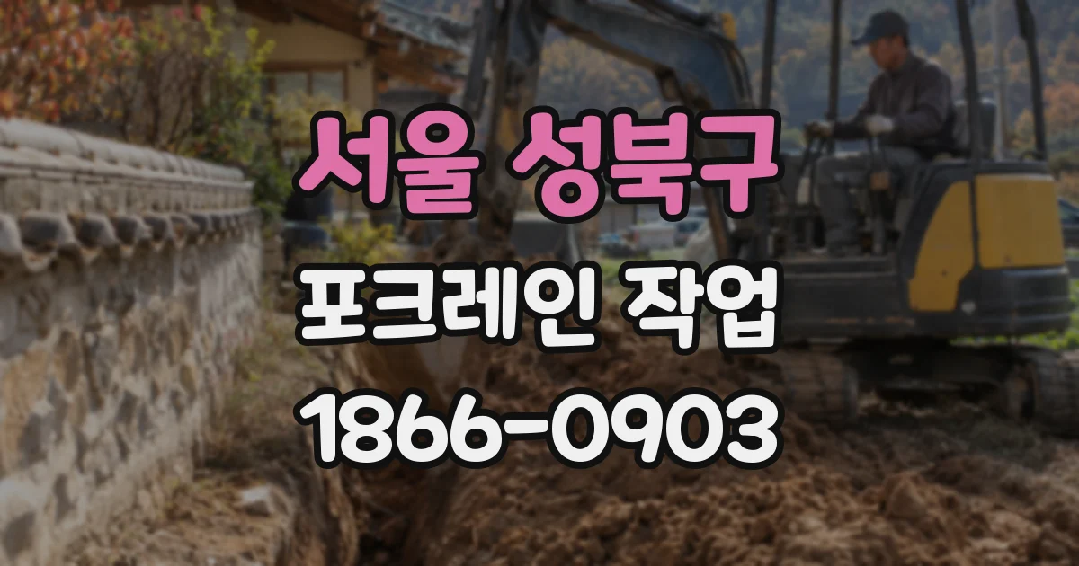 서울 성북구 포크레인 작업