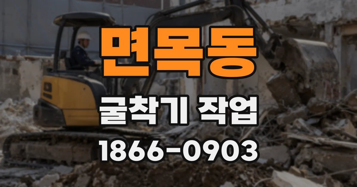 면목동 굴착기 작업