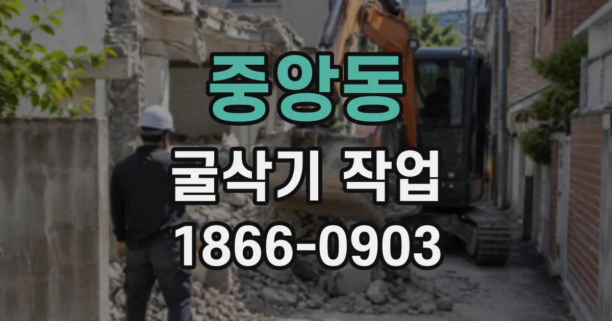 중앙동 굴삭기작업