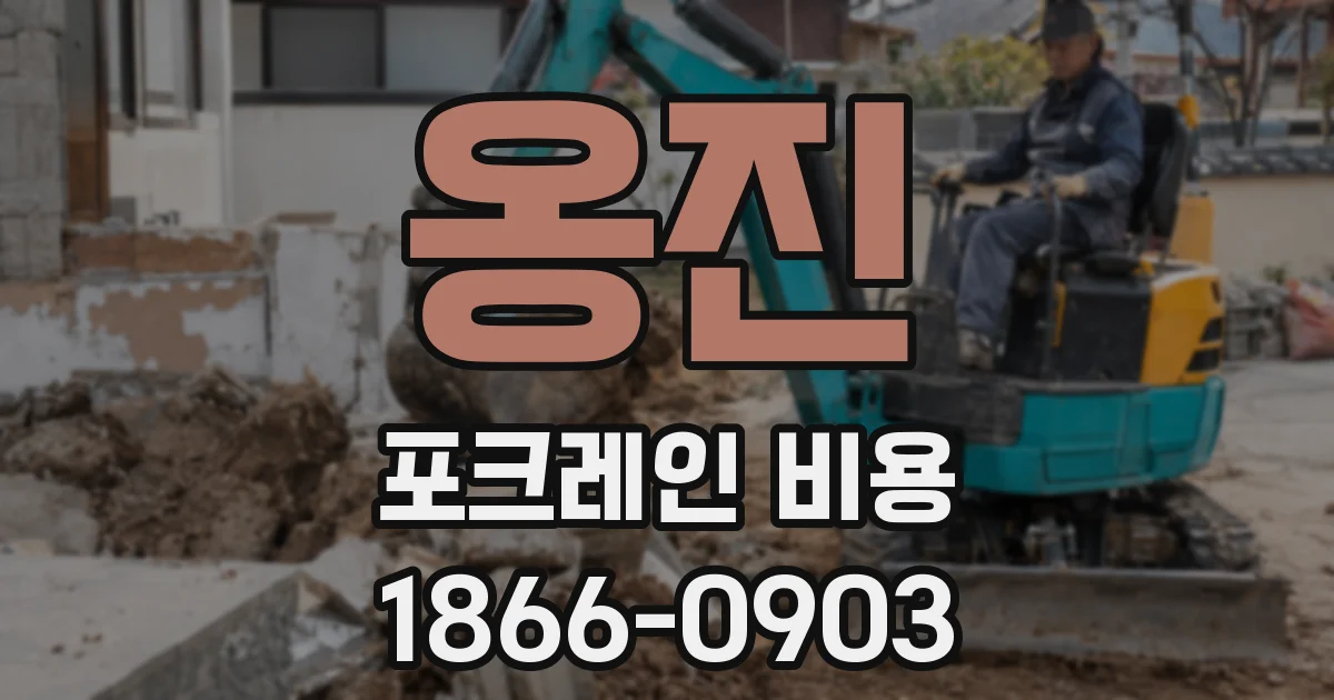 옹진 포크레인 비용