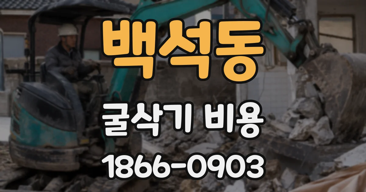 백석동 굴삭기 비용