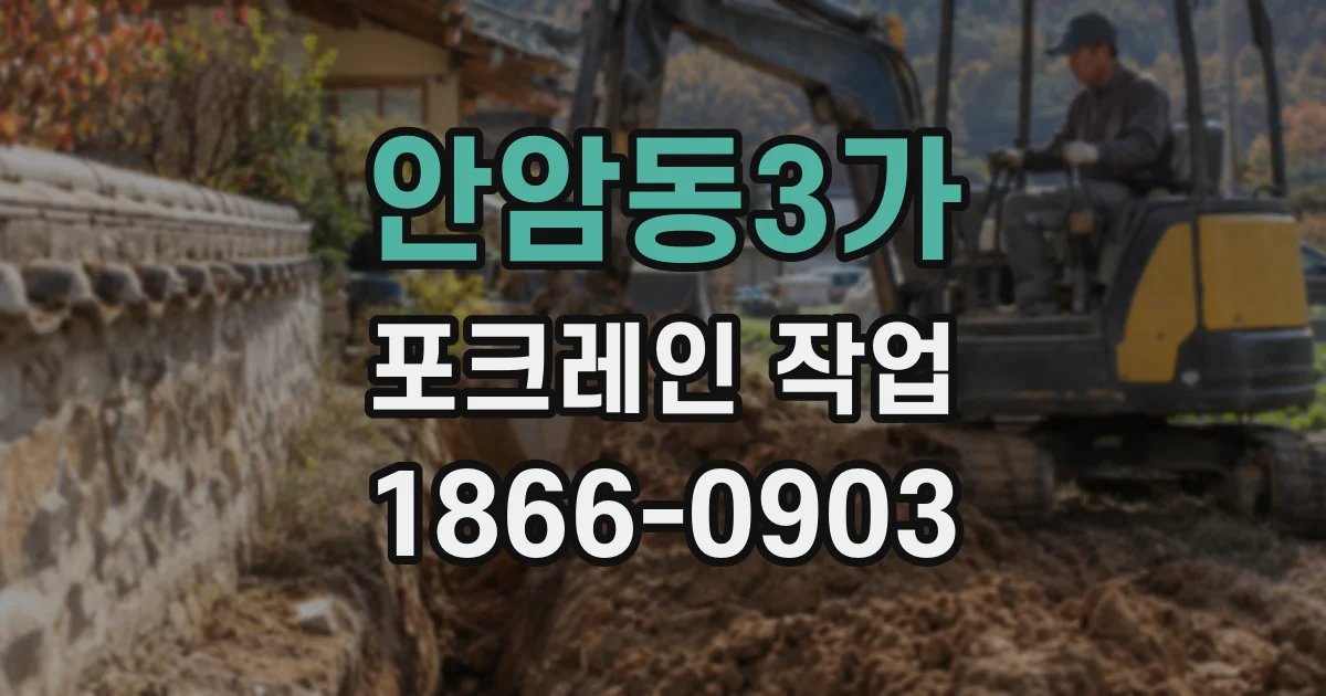 안암동3가 포크레인 작업