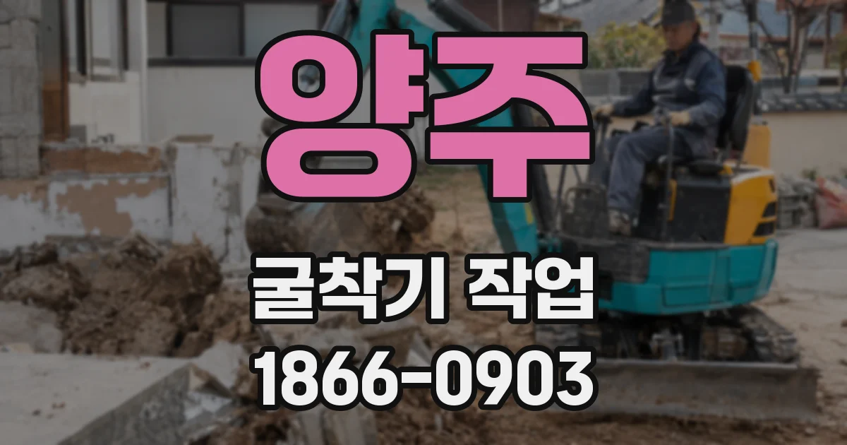 양주 굴착기 작업