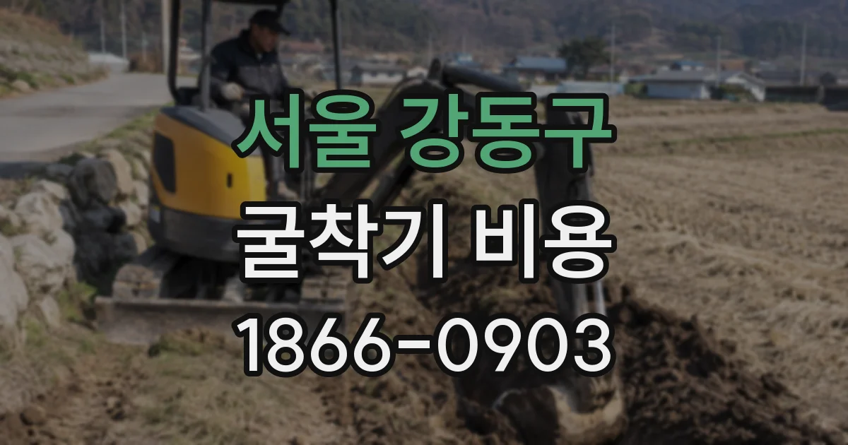 서울 강동구 굴착기 비용