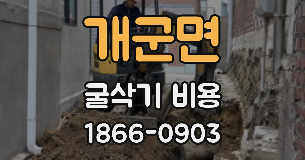 개군면 굴삭기 비용