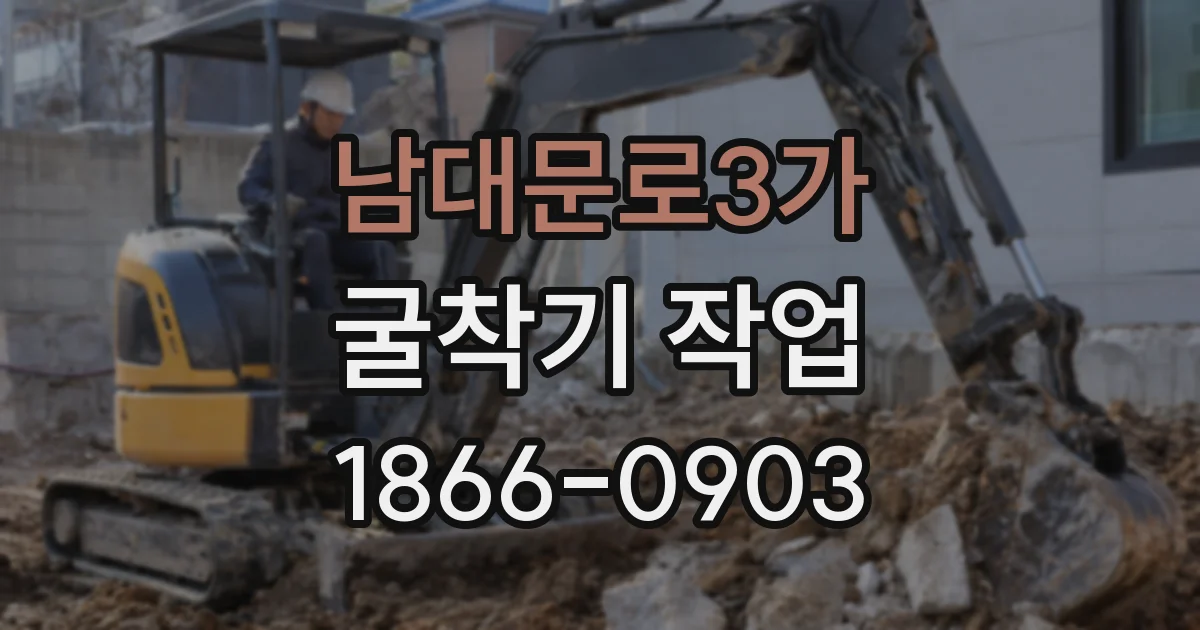 남대문로3가 굴착기 작업