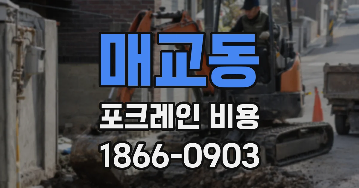 매교동 포크레인 비용