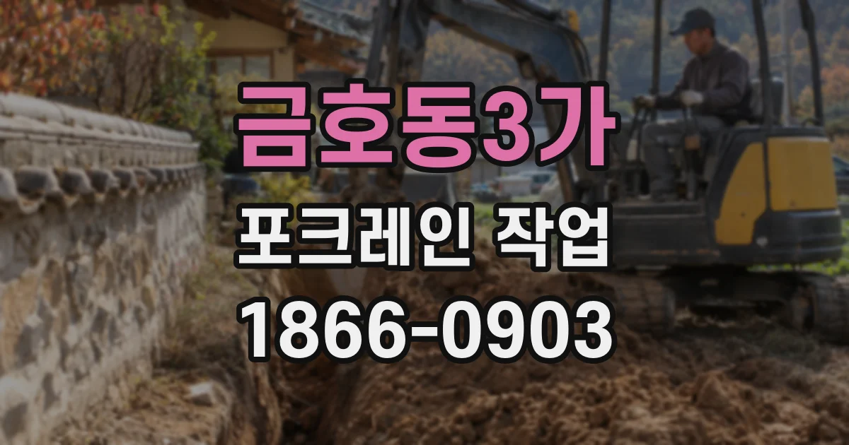 금호동3가 포크레인 작업
