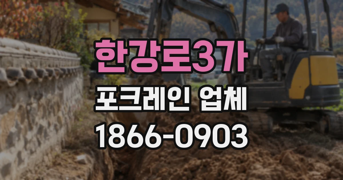 한강로3가 포크레인 업체
