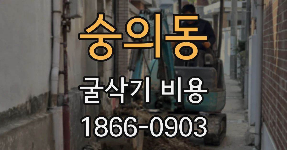 숭의동 굴삭기 비용