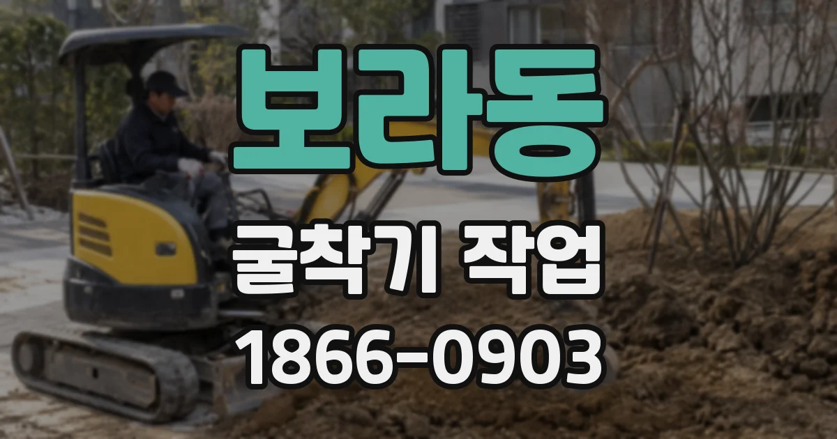 보라동 굴착기 작업