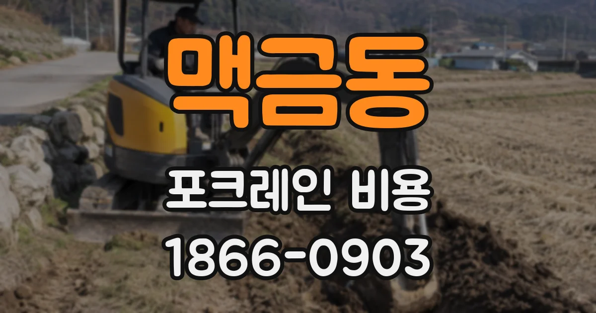 맥금동 포크레인 비용