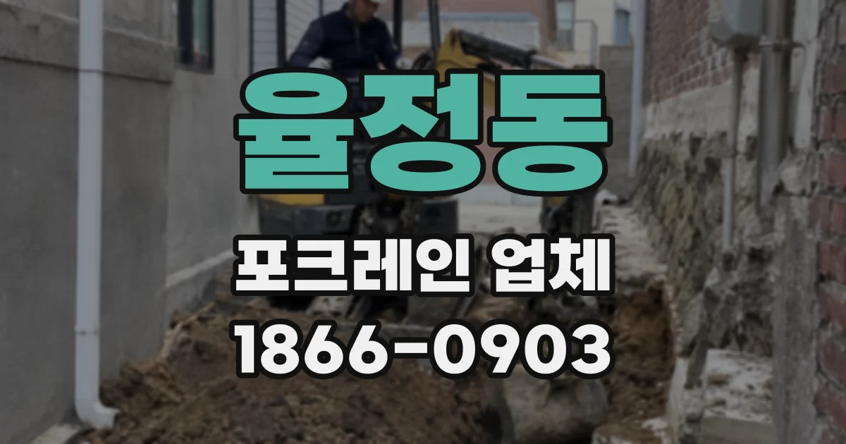 율정동 포크레인 업체