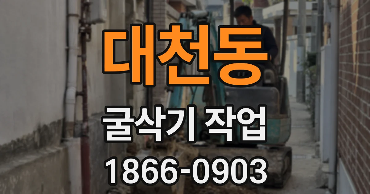 대천동 굴삭기 작업