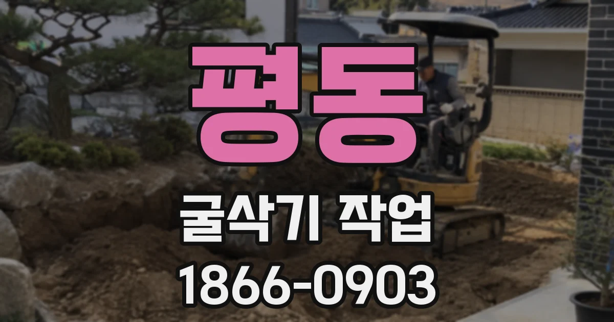 평동 굴삭기 작업