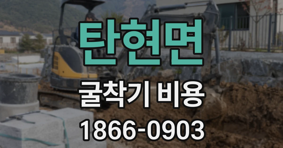 탄현면 굴착기 비용