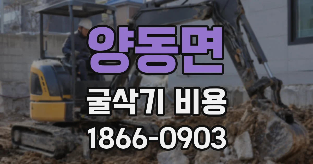 양동면 굴삭기 비용