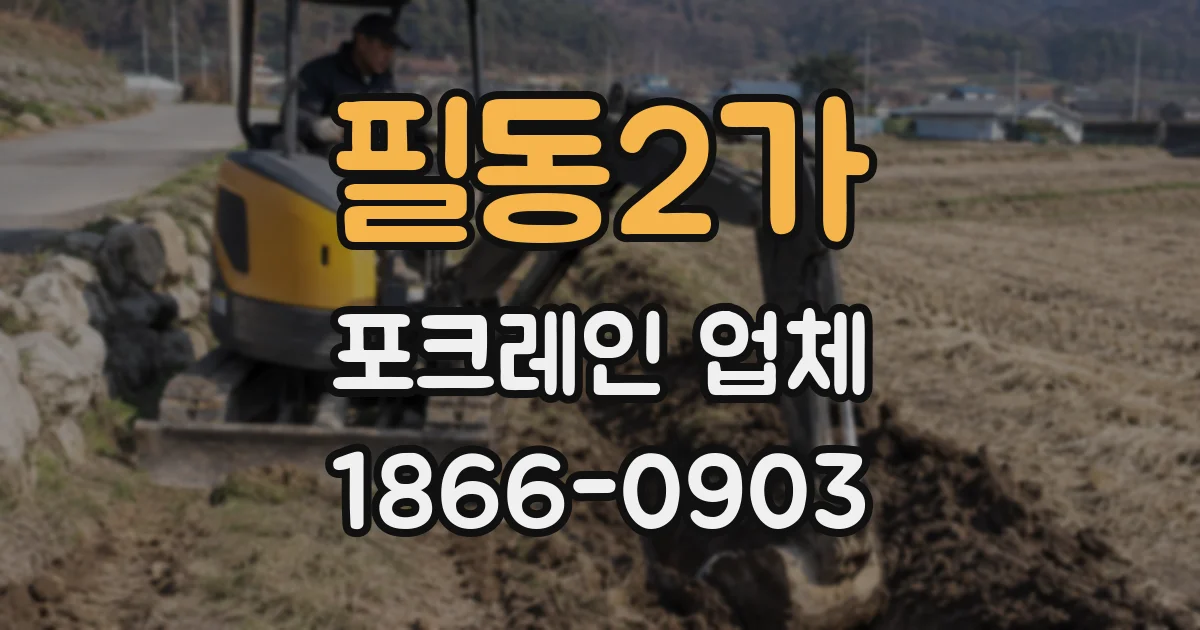 필동2가 포크레인 업체