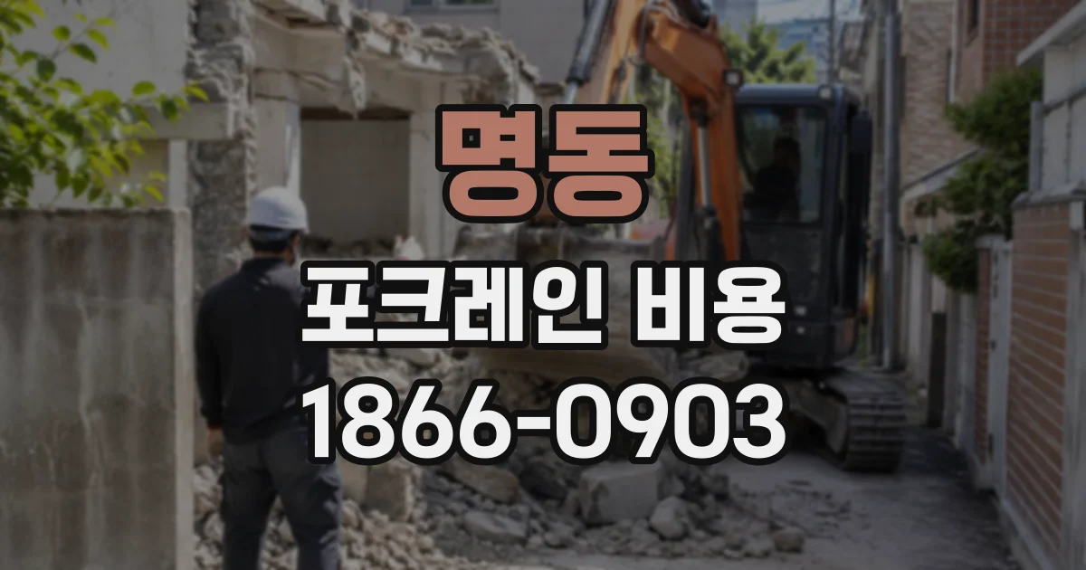 명동 포크레인비용