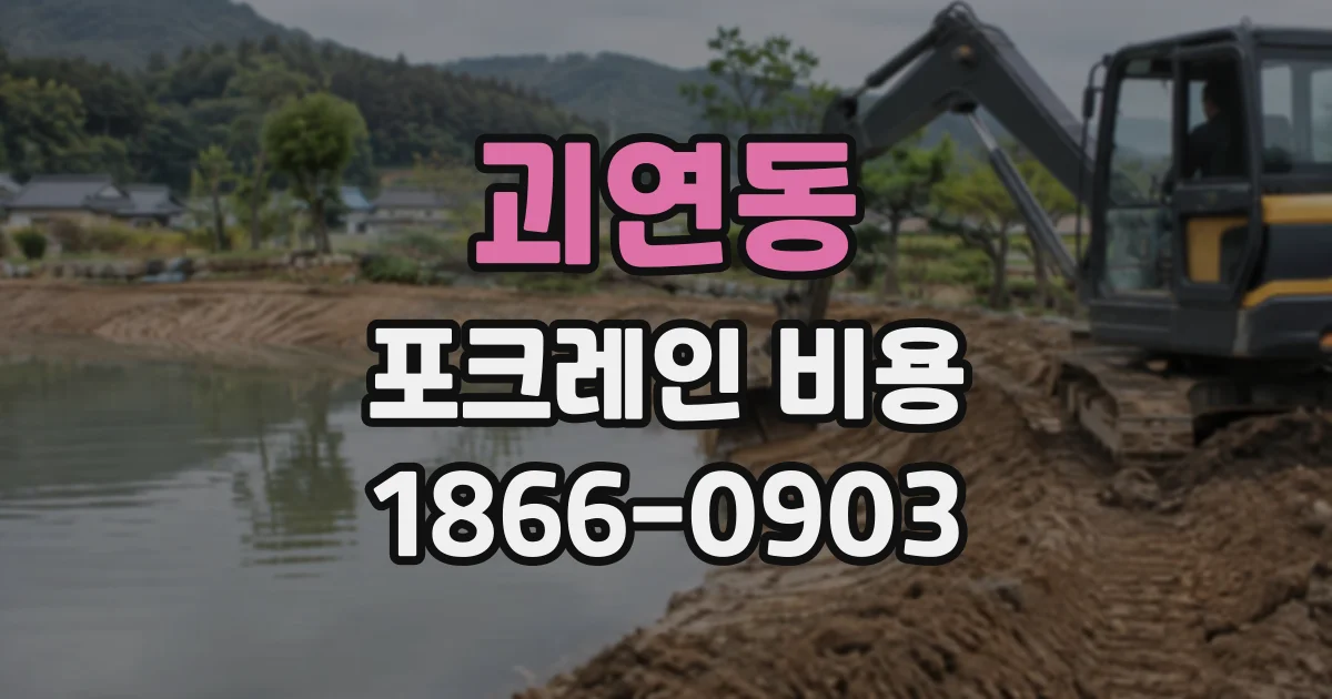 괴연동 포크레인비용