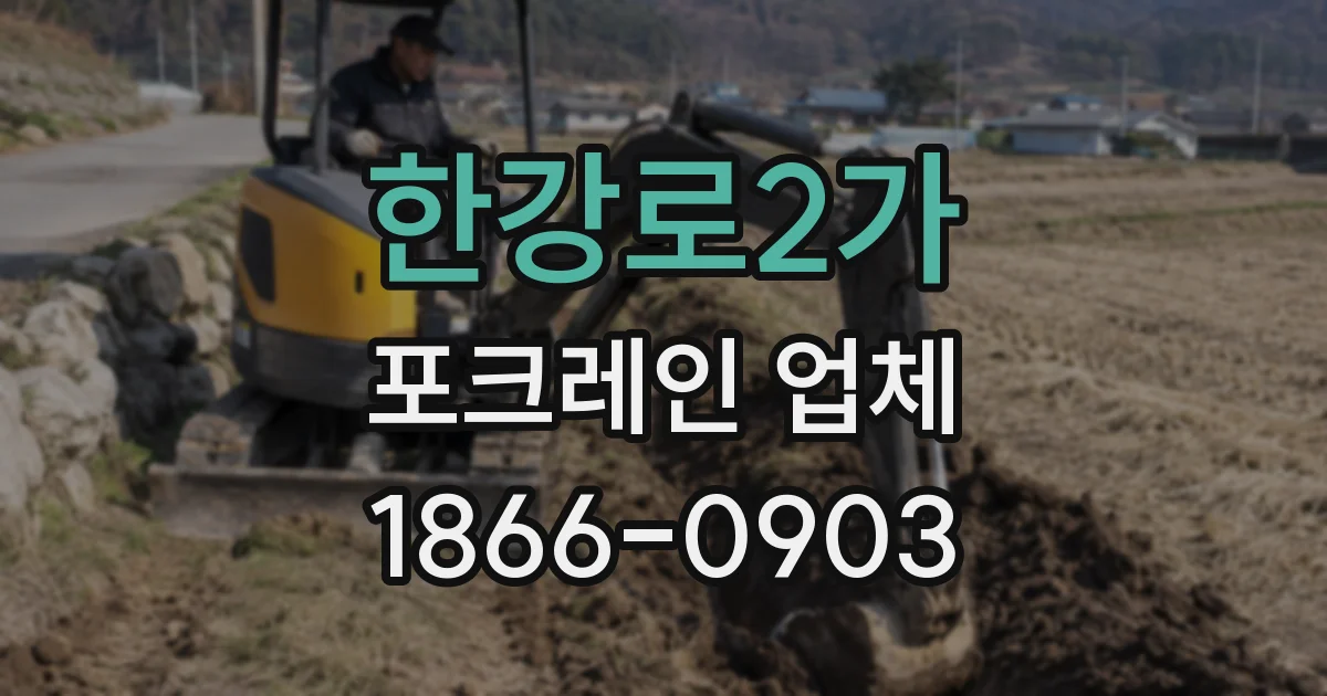 한강로2가 포크레인 업체