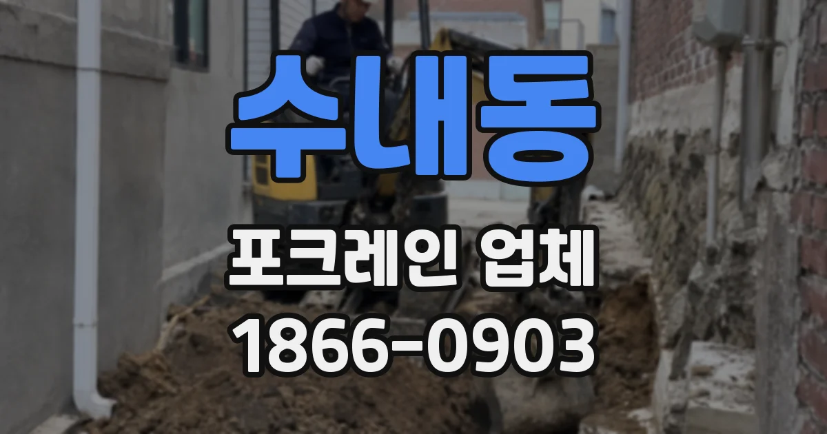 수내동 포크레인 업체