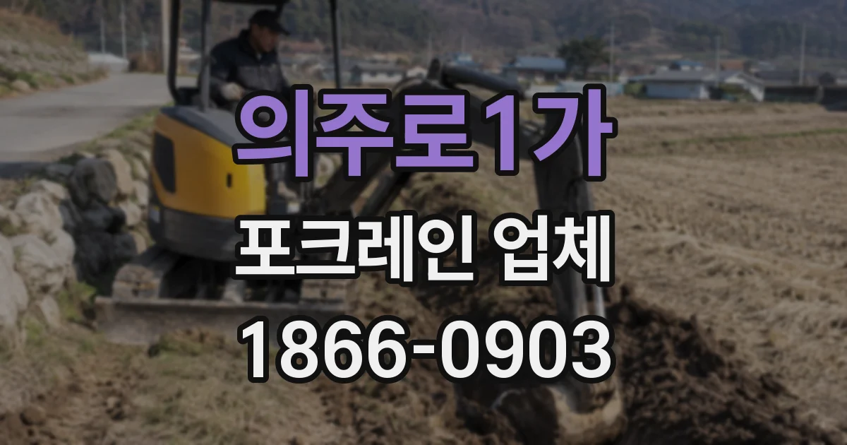 의주로1가 포크레인 업체