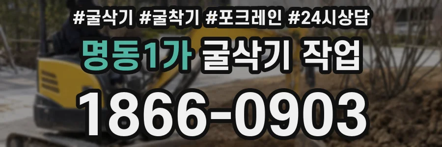 명동1가 굴삭기 작업