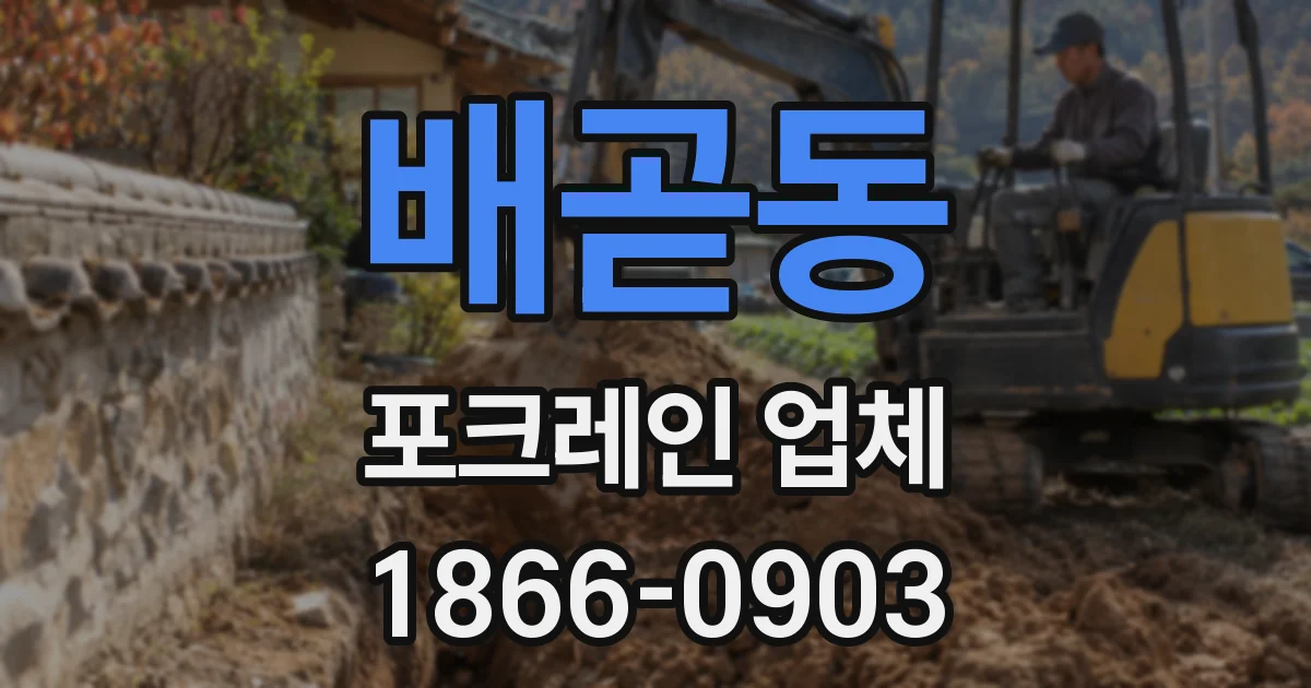 배곧동 포크레인 업체