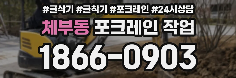 체부동 포크레인 작업