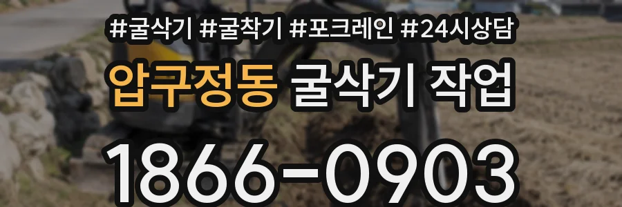 압구정동 굴삭기 작업