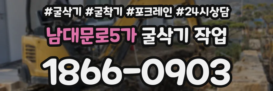 남대문로5가 굴삭기 작업