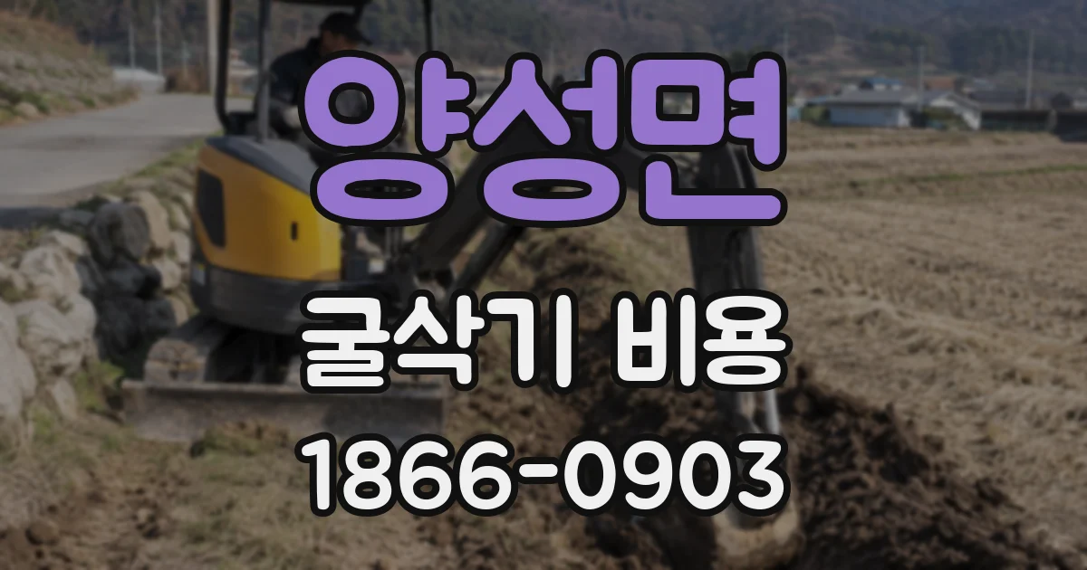 양성면 굴삭기 비용