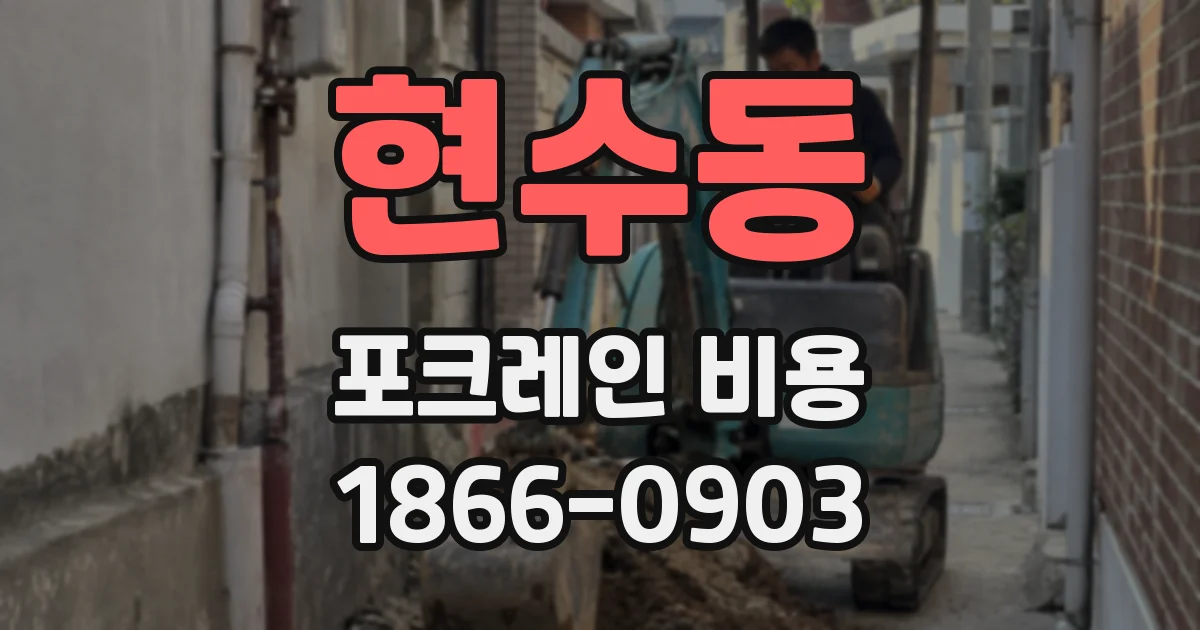 현수동 포크레인 비용