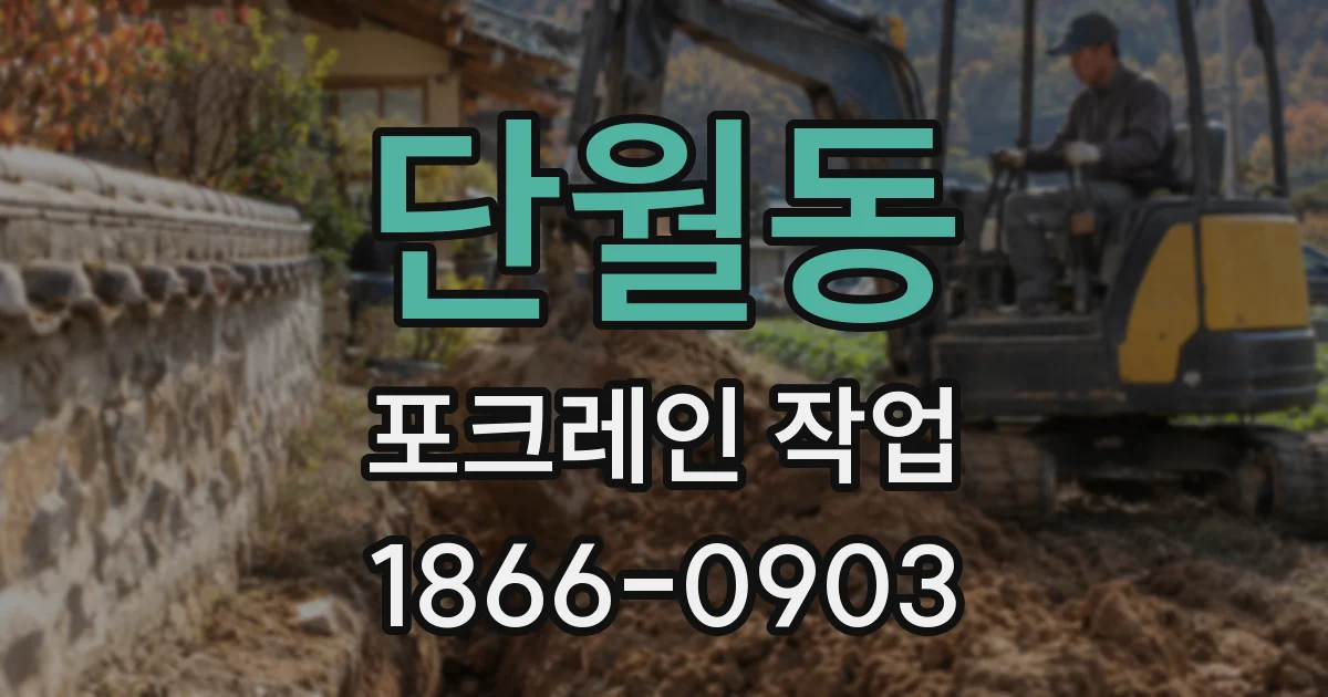 단월동 포크레인 작업