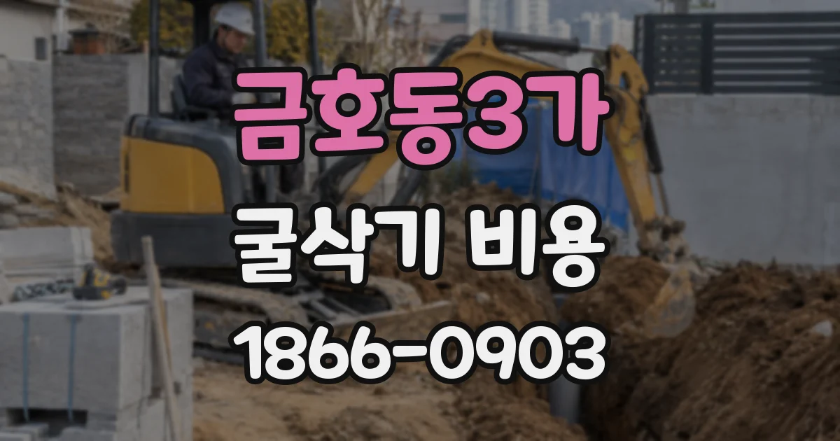 금호동3가 굴삭기 비용