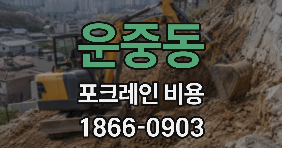운중동 포크레인 비용