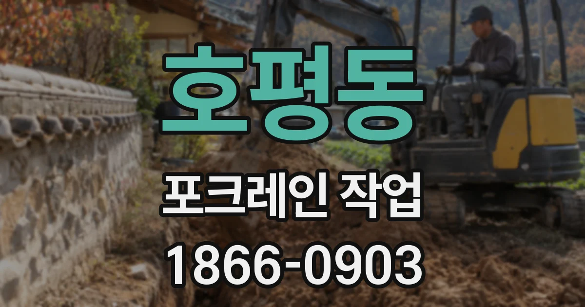호평동 포크레인 작업