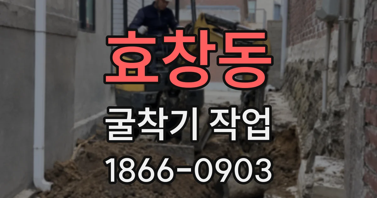 효창동 굴착기 작업