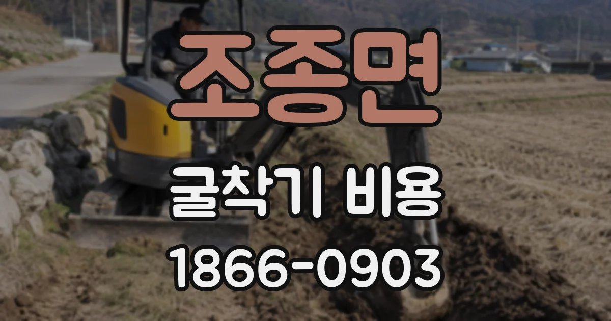 조종면 굴착기 비용