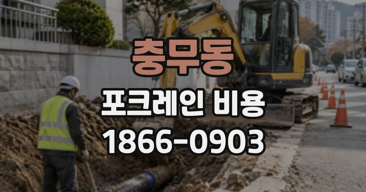 충무동 포크레인비용