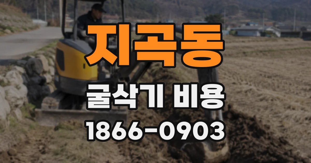 지곡동 굴삭기 비용