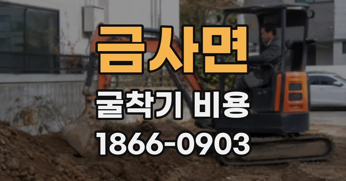 금사면 굴착기 비용