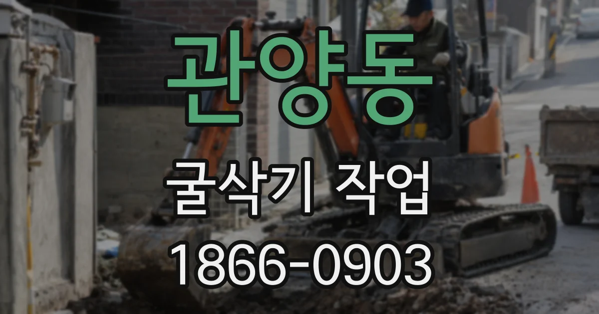 관양동 굴삭기 작업