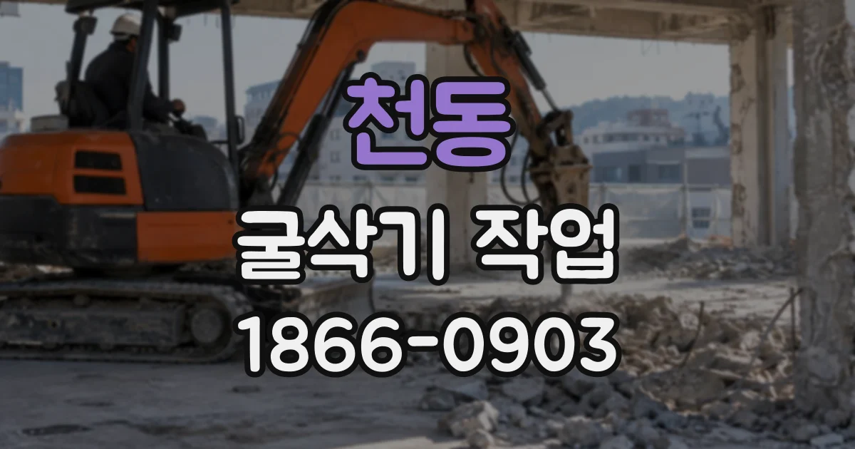 천동 굴삭기작업