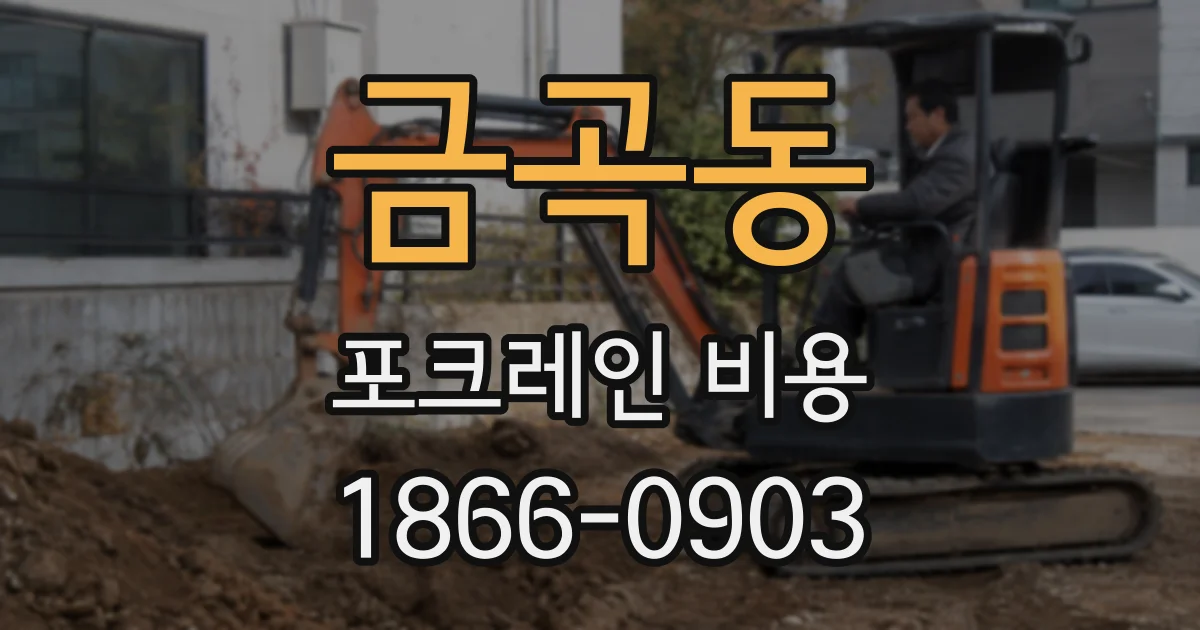 금곡동 포크레인 비용